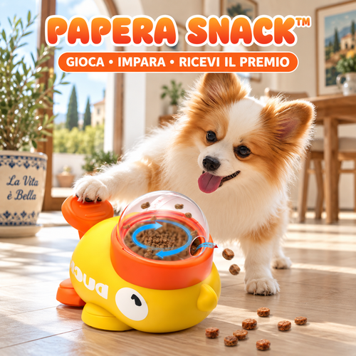 Papera Snack gioco distributore di crocchette con cane